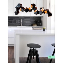 Lampa wisząca designerska New Geometry 14 Czarno Złota Step Into Design do salonu, kuchni i holu.