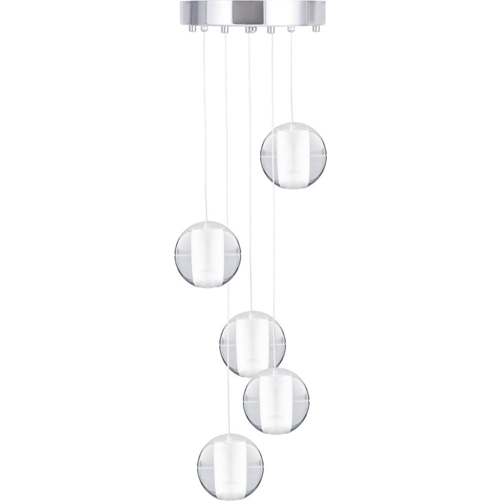 Lampa wiszące kule Starlight 5 Transparentna Step Into Design do salonu i nad stół.