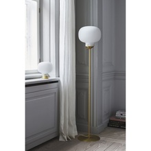Lampa podłogowa szklana glamour Raito Biała Dftp do sypialni i salonu.