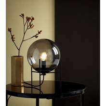 Nowoczesna Lampa stołowa szklana kula Alton 20 Czarna Nordlux do sypialni i salonu.