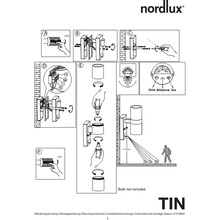 Kinkiet ogrodowy z czujnikiem Tin Sensor Stal Nierdzewna Nordlux na taras, elewacje i nad drzwi.