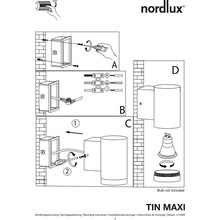 Kinkiet ogrodowy Tin Maxi Biały Nordlux na taras, elewacje i nad drzwi.