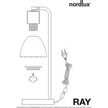 Nowoczesna Lampa biurkowa szklana Ray Chrom Nordlux do gabinetu i pracowni.
