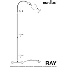 Lampa podłogowa regulowana Ray Czarna Nordlux do salonu i sypialni.