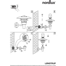 Kinkiet ogrodowy latarnia Lonstrup 22 Czarny Nordlux na taras, elewacje i nad drzwi.