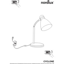Funkcjonalna Lampa biurkowa regulowana Cyclone Biała Nordlux do gabinetu i pracowni.