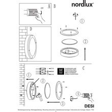 Plafon zewnętrzny okrągły Desi 22 Czarny Nordlux na taras.