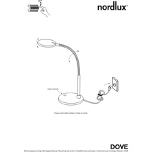Nowoczesna Lampa biurkowa regulowana Dove Czarna Nordlux do gabinetu i pracowni.