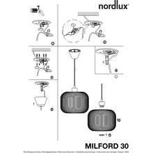 Dekoracyjna Lampa wisząca szklana Milford 30 Biała Nordlux do salonu, sypialni i poczekalni.