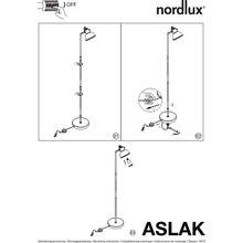 Lampa podłogowa industrialna Aslak Czarny Nordlux do salonu, sypialni i gabinetu.