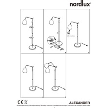 Lampa podłogowa nowoczesna Alexander Czarna Nordlux do salonu, sypialni i poczekalni.