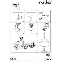 Minimalistyczna Lampa wisząca skandynawska Ellen 30 Czarna Nordlux do kuchni, salonu i jadalni.