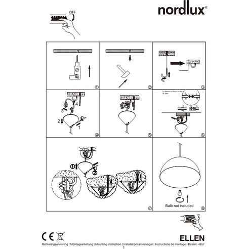 Nordlux Lustre Ellen 40 Noir 48573003