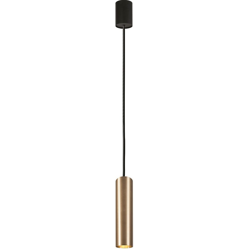 Minimalistyczna Lampa wisząca tuba glamour Eye M Czarny/Mosiądz Nowodvorski do kuchni, salonu i jadalni.