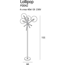 Nowoczesna Lampa podłogowa szklane kule Lollipop Przeźroczysta MaxLight do salonu, sypialni i poczekalni.