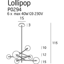 Nowoczesna Lampa sufitowa szklane kule Lollipop VI 88 Przeźroczysta MaxLight do kuchni i salonu.