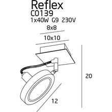 Minimalistyczny i kierunkowy Reflektor sufitowy Reflex Biały MaxLight do kuchni i przedpokoju.