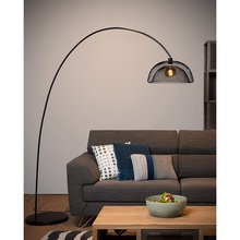 Dekoracyjna Lampa podłogowa ażurowa łukowa Mesh Czarny Lucide do salonu i sypialni.