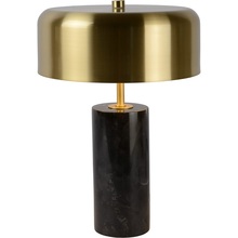 Stylizowana Lampa stołowa glamour Mirasol Czarny Marmur/Mosiądz Lucide do salonu i sypialni.