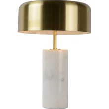 Stylizowana Lampa stołowa glamour Mirasol Biały Marmur/Mosiądz Lucide do salonu i sypialni.