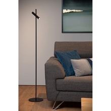 Minimalistyczna Lampa podłogowa regulowana Philon Led Czarny Lucide do salonu, sypialni i gabinetu.