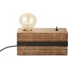 Industrialna Lampa stołowa drewniana Woodhill Drewno/Antyczny Czarny Brilliant do sypialni i salonu.