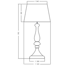 Lampa stołowa szklana Louvre Platinum Czarna 4Concept do sypialni, salonu i przedpokoju.