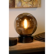 Stylowa Lampa stołowa szklana kula Jorit 20 Dymiona Lucide do salonu i sypialni.