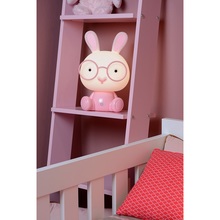 Lampa dziecięca stołowa Dodo Rabbit Różowa Lucide do pokoju dziecięcego.