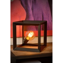 Industrialna Lampa stołowa druciana klatka Thor Szare Żelazo Lucide do sypialni i salonu.