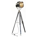 Lampa podłogowa industrialna "studyjna" Cine Czarna/Chrom Brilliant do salonu, sypialni i gabinetu.