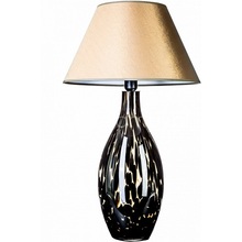 Glamour Lampa stołowa szklana z abażurem Kenya Oliwkowo-Złota 4Concepts do salonu i sypialni.