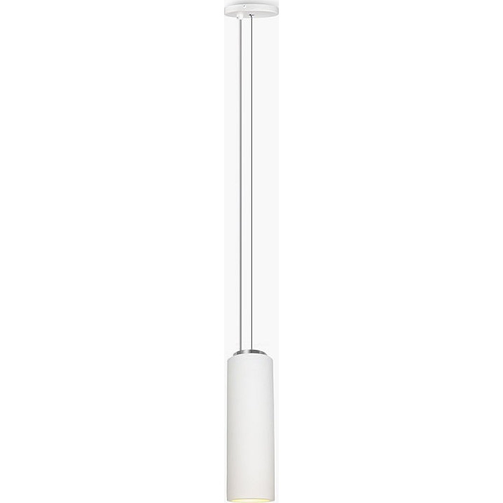 Loftowa Lampa gipsowa wisząca tuba Adara 8 Biała Lumatix salonu, jadalni i kuchni.