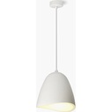 Loftowa Lampa gipsowa wisząca Antares 18 Biała Lumatix salonu, jadalni i kuchni.