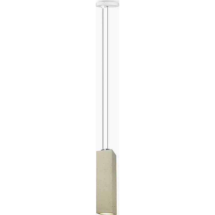 Loftowa Lampa betonowa wisząca tuba Spica 8 Jasnoszara Lumatix salonu, jadalni i kuchni.
