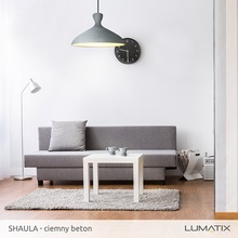 Loftowa Lampa betonowa wisząca Shaula 40 Ciemno szara Lumatix salonu, jadalni i kuchni.