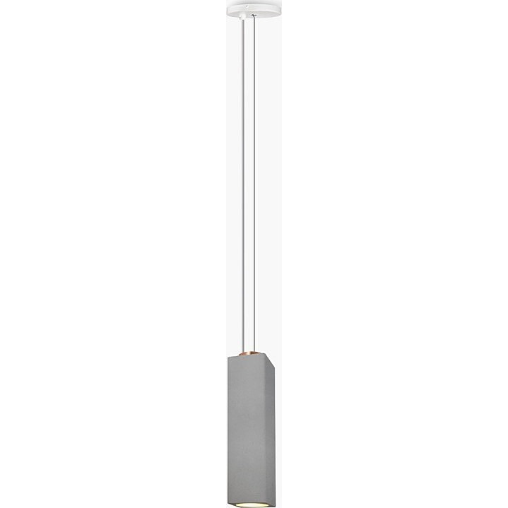 Loftowa Lampa betonowa wisząca tuba Spica 8 Ciemno szara Lumatix salonu, jadalni i kuchni.