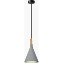 Loftowa Lampa betonowa wisząca Porcjon 16 Ciemno szara Lumatix salonu, jadalni i kuchni.