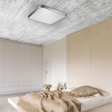 Plafon nowoczesny kwadratowy SIERRA 40 LED srebrny ZumaLine do przedpokoju, sypialni i kuchni.