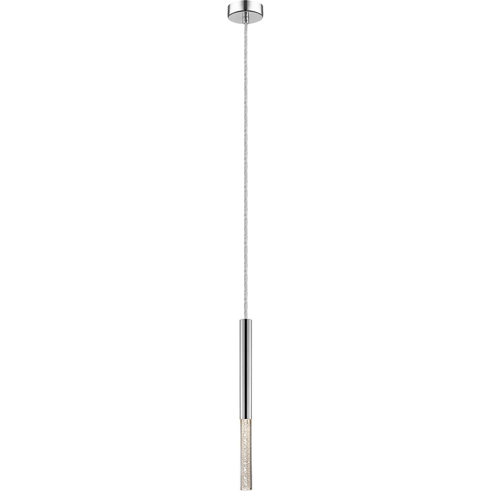 Lampa wisząca tuba nowoczesna ONE LED srebrna ZumaLine do salonu, sypialni i kuchni.