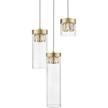 Lampa wisząca szklana glamour GEM III przeźroczysty/złoty ZumaLine do sypialni, salonu i restauracji.