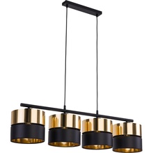 Glamour Lampa sufitowa z abażurami Hilton IV złoty/czarny TK Lighting do kuchni, salonu i sypialni.