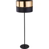Glamour Lampa podłogowa z abażurem Hilton złoty/czarny TK Lighting do sypialni i salonu.
