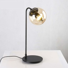 Designerska Lampa stołowa szklana kula Astrifero Czarno-Bursztynowa Step Into Design do salonu i sypialni.
