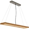 Stylowa Lampa drewniana wisząca podłużna Brad Led 100 Naturalna Trio nad stół, biurko lub do recepcji.