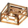 Industrialny Plafon drewniany kwadratowy Khan 40 Drewno/Nikiel Trio do kuchni, przedpokoju i sypialni.