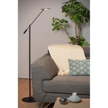 Minimalistyczna Lampa podłogowa z ruchomym ramieniem Anselmo Led Czarna Lucide do salonu, sypialni i gabinetu.