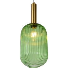 Stylowa Lampa wisząca szklana retro Maloto 20 Zielony/Mosiądz Lucide do kuchni, salonu i sypialni.