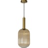 Stylowa Lampa wisząca szklana retro Maloto 20 Bursztynowy/Mosiądz Lucide do kuchni, salonu i sypialni.