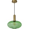 Stylowa Lampa wisząca szklana retro Maloto 30 Zielony/Mosiądz Lucide do kuchni, salonu i sypialni.